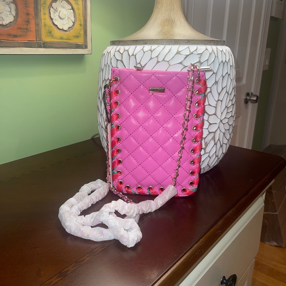 Pink Quilted Crossbody.